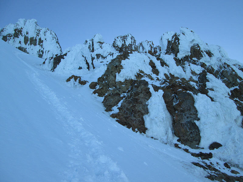 This is every bit as steep as it looks! I'm glad someone else broke trail here!