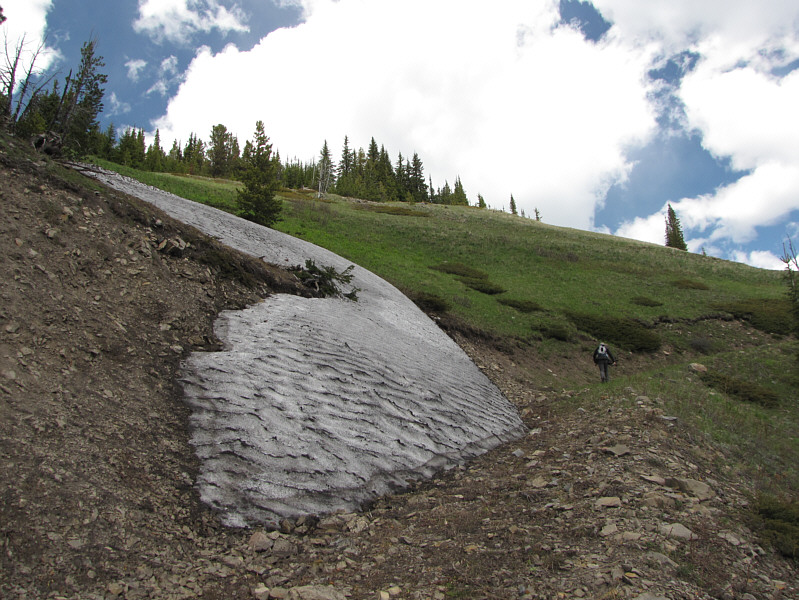 We would eventually leave this road as well and encounter more snow patches!