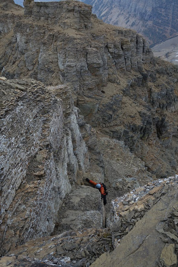 I'm at the most awkward part of the crux.