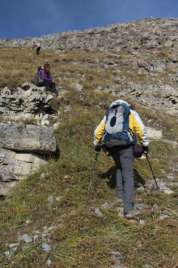 Dinah (out of view to the right) was struck by a rock moments after this photo was taken.