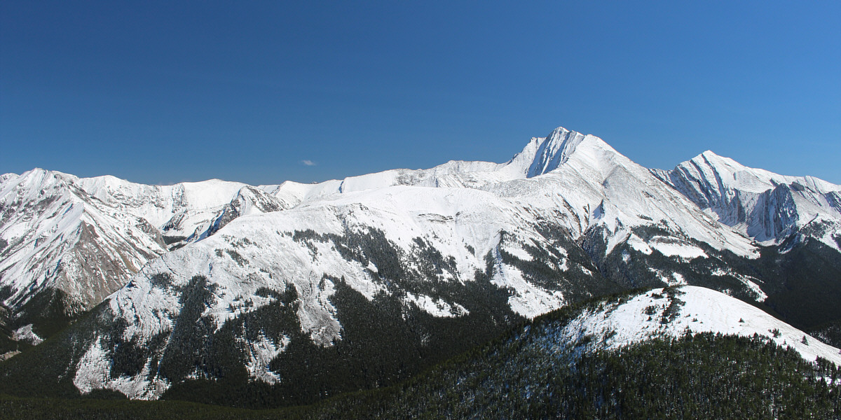 The worst part of the scramble up Fisher Peak is getting out of the valley bottom and up onto the long northwest ridge.
