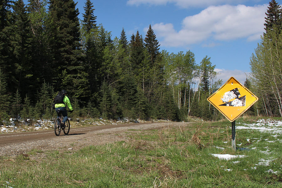 Nice grouping of bullet holes on the sign!