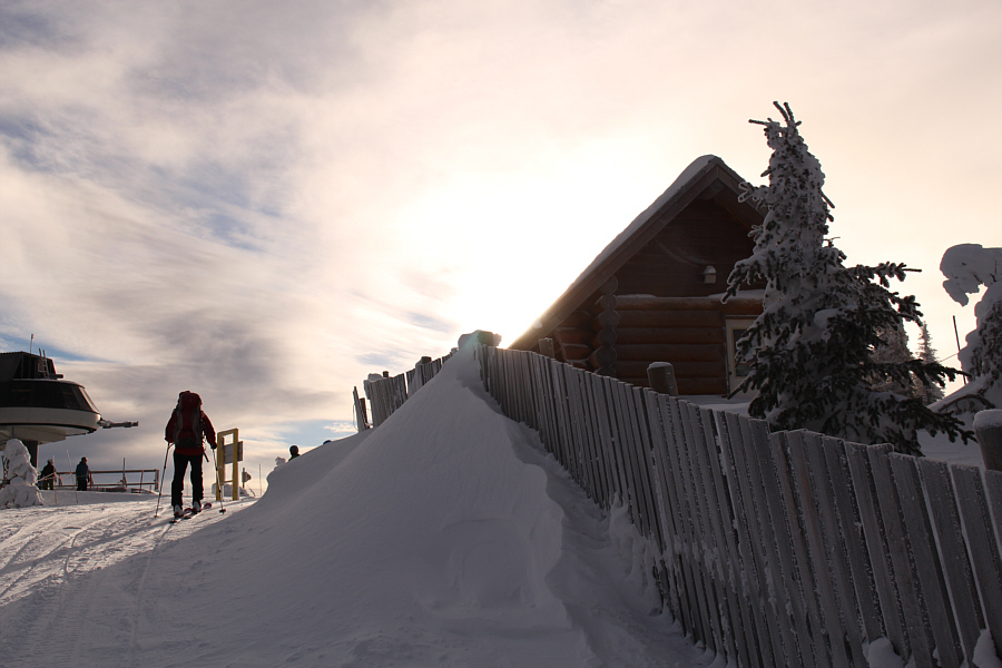 It took us about 1 hour 15 minutes to skin up here.