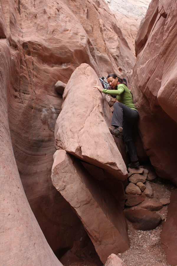 Trickier than it looks since there is little to grab onto; it's Class 4 scrambling, in my opinion.