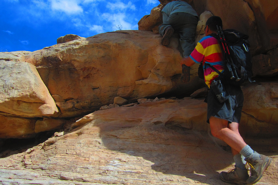 It's much easier going up here than coming down...