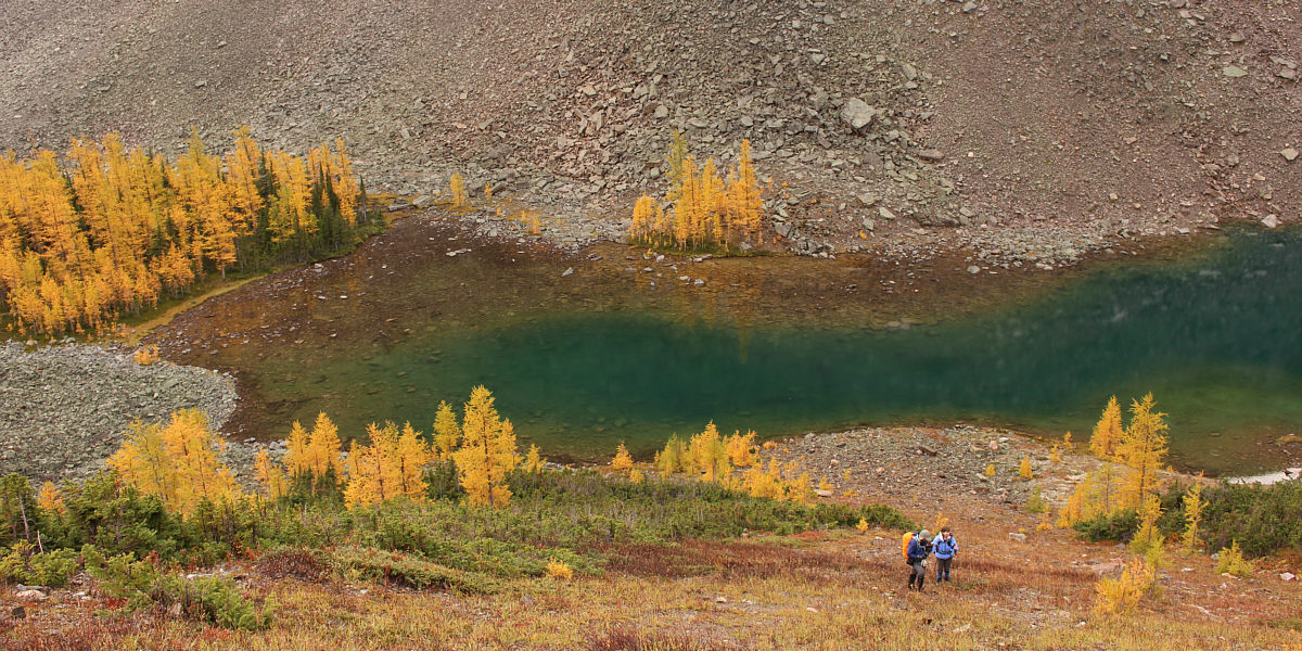 Because of the odd perspective, it looks like they're not that far from the lake.