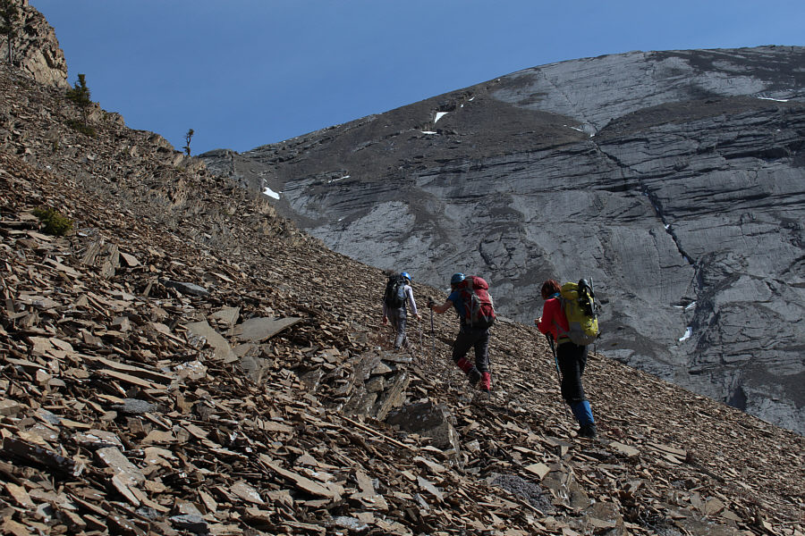 This is where I left the group to go up climber's left of the photo.