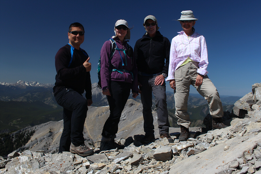 Well, technically we're standing beside the summit (occupied by Cameron Lookout) but close enough!