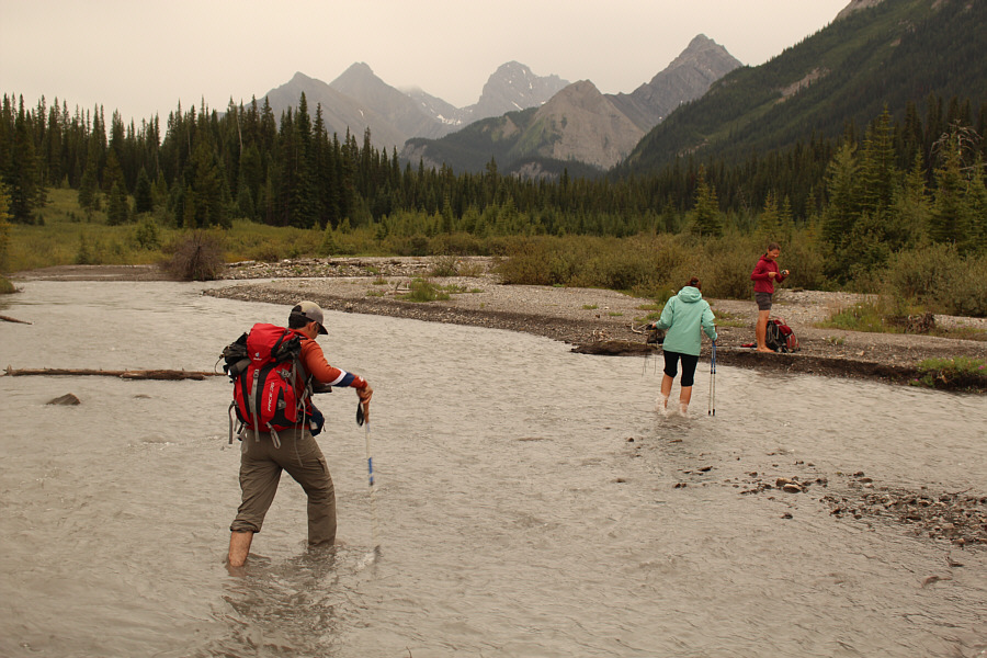 This was a good place to cross, but the creek can be surprisingly deep in places.