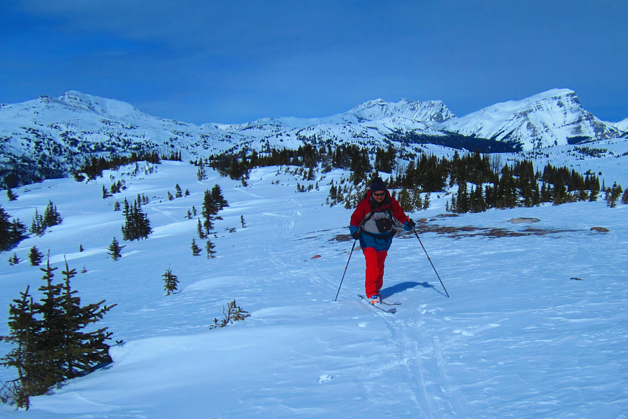 I'm actually climbing, but the ridge looks flat from this angle!