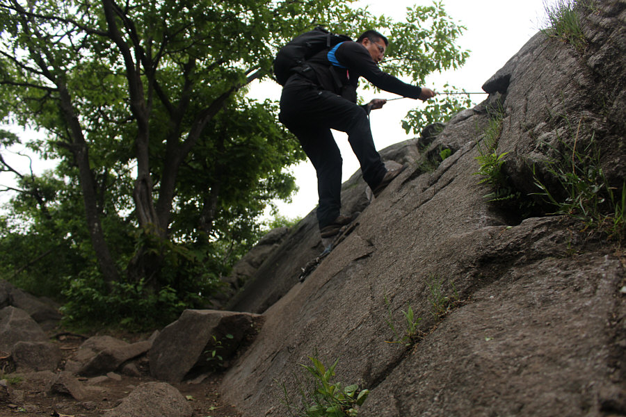 I actually backed down and scrambled up without using the rope...just for the record!