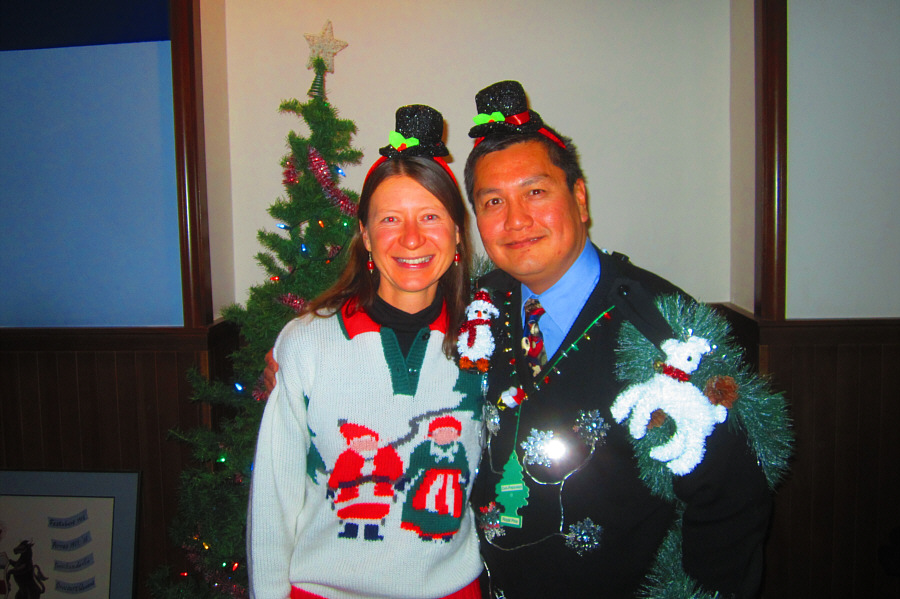 I put together my sweater only mere hours before the party.