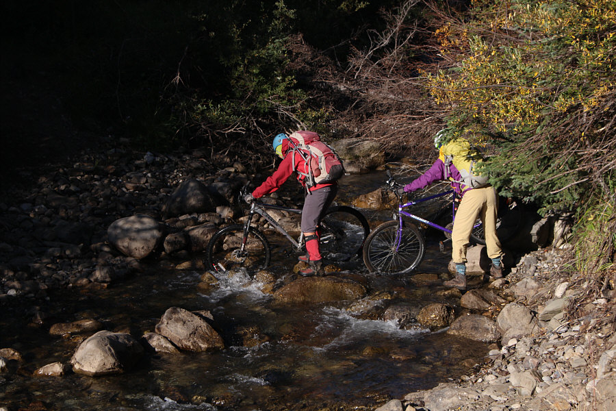 We probably should have ditched the bikes well before this ford.