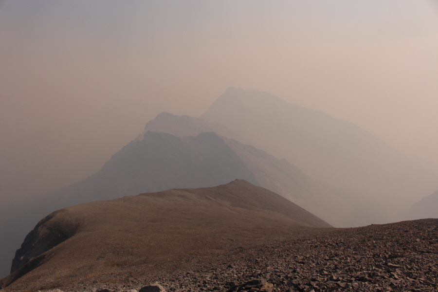 Oh well, smoke is better than the rain Zosia and I had on top of McPhail last year!