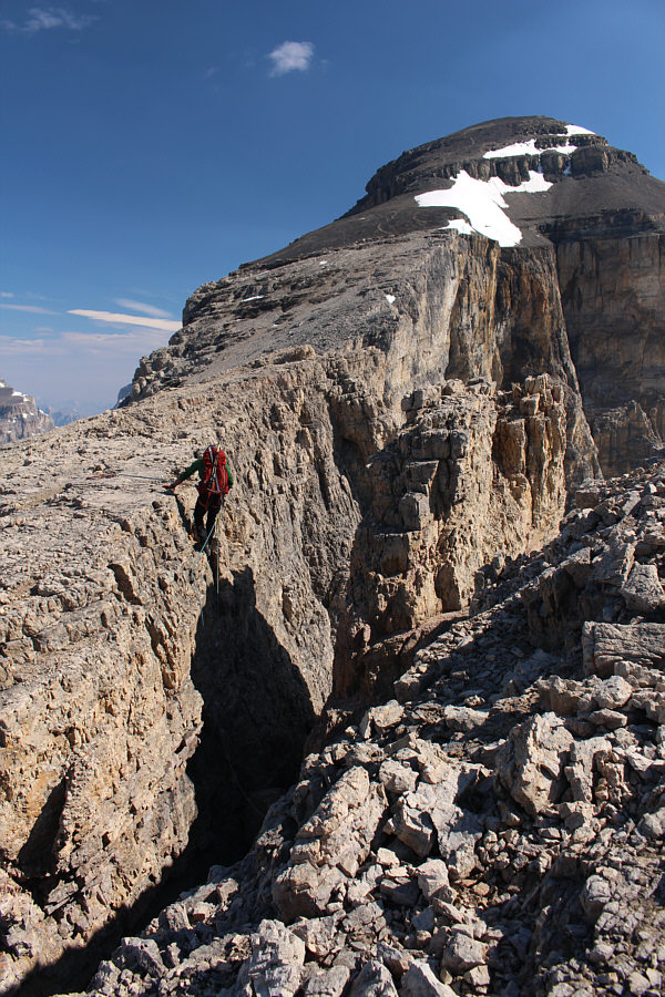 His third rappel of the day.