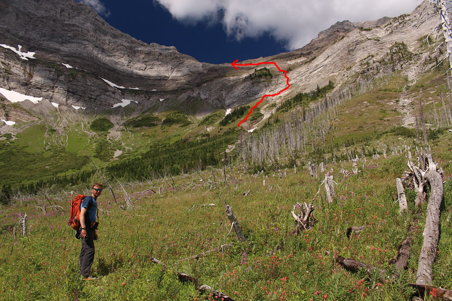 There may be other ways up, but this one works for us!