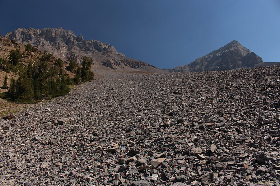 Actually, the rubble was pretty stable here and not bad to climb up.