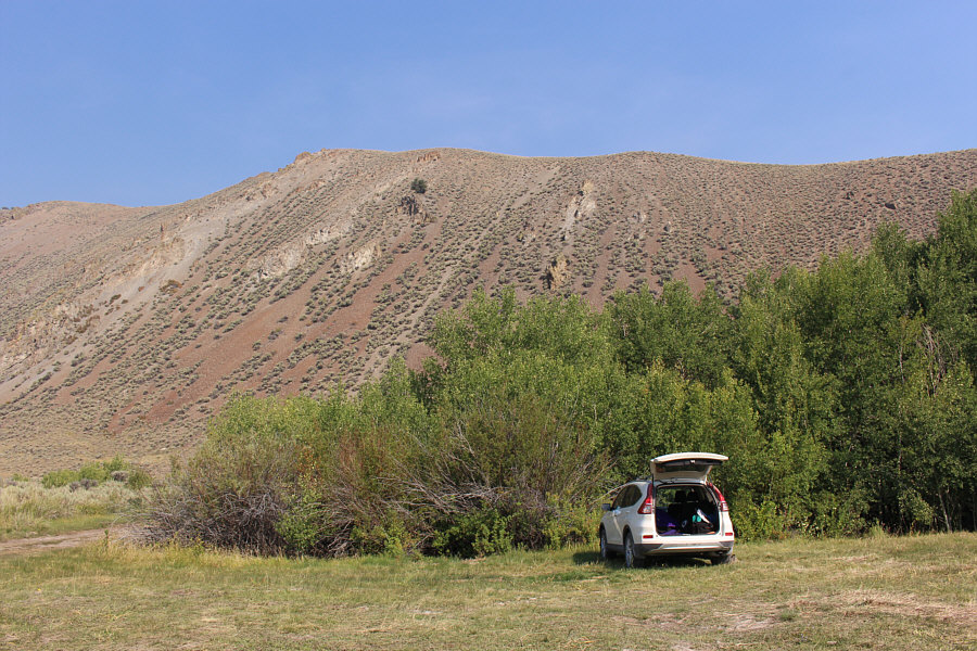 The campground looks empty, but there are actually lots of people around.