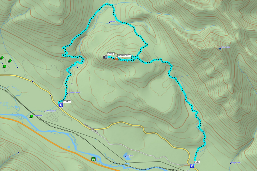 The views hardly justify all the bushwhacking--not recommended!