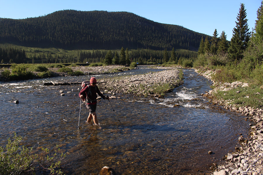 I've noticed that Zosia puts on her toque whenever she fords a river!