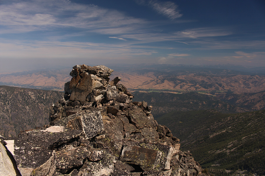 Definitely the toughest of the three summits to scramble up, so maybe that's why the register is up there?