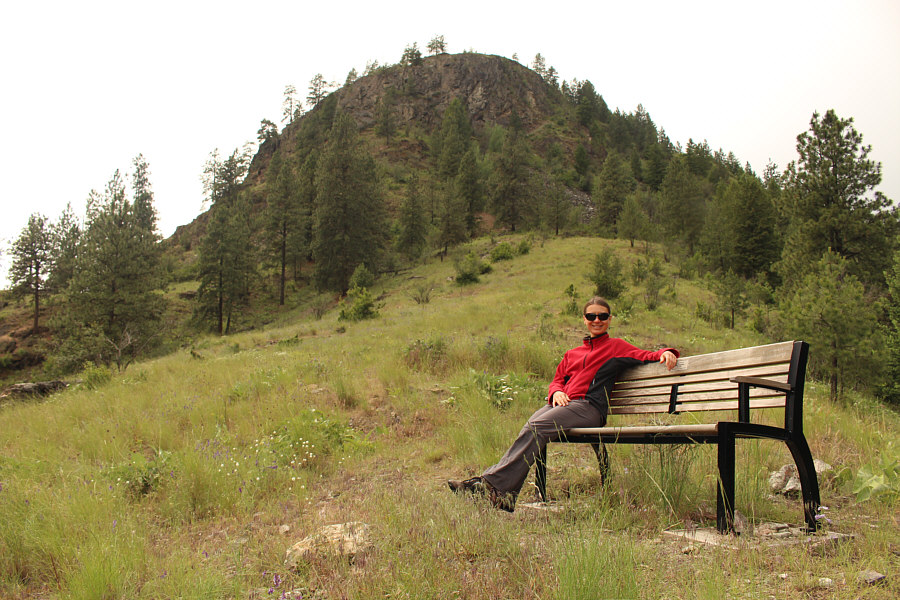 I suppose intrepid scramblers could go straight up from here, but it looks rather "cliffy".