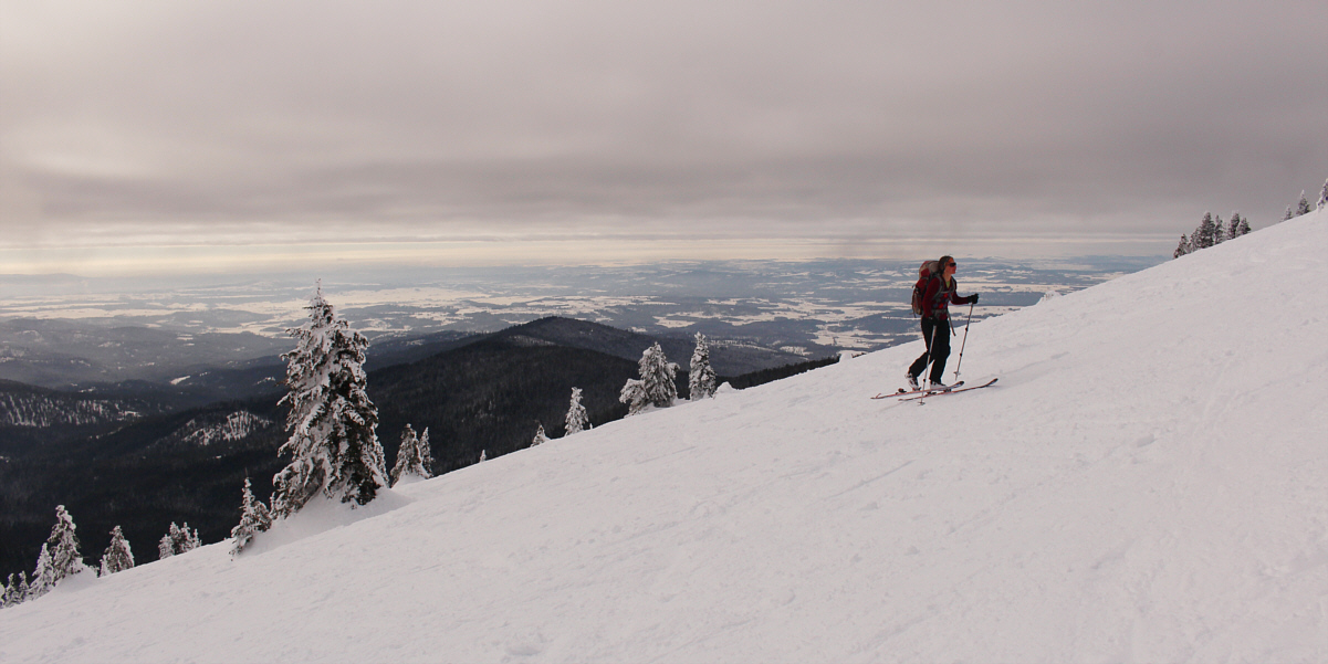 Don't bother following the road at this point--just go straight up!