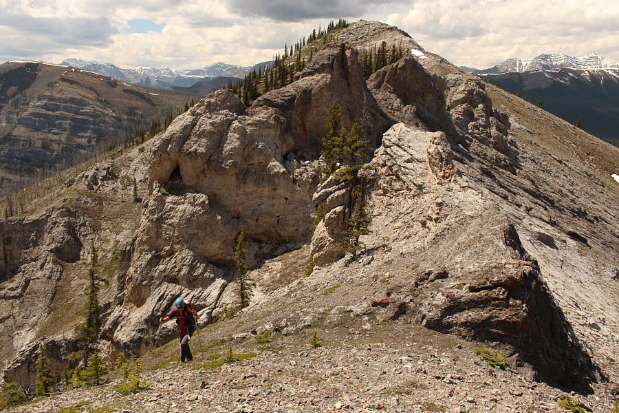 There's a natural window among the rocks, but we only spotted it from well below.