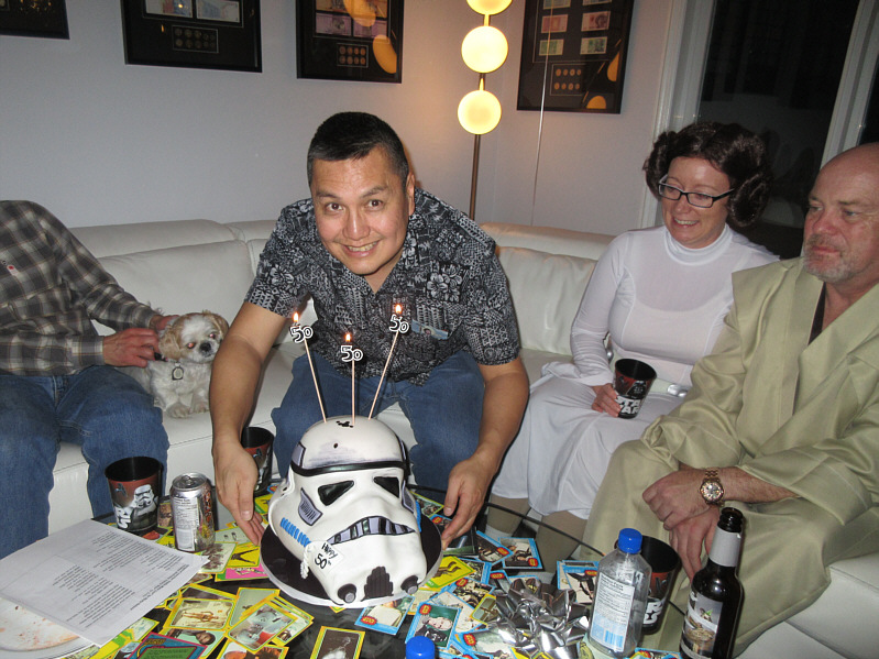 Thanks goodness they didn't try to stick 50 candles into that helmet!