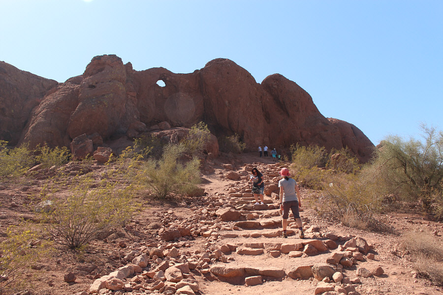 It's a good thing this hike is short 'cause that sun is cookin'!