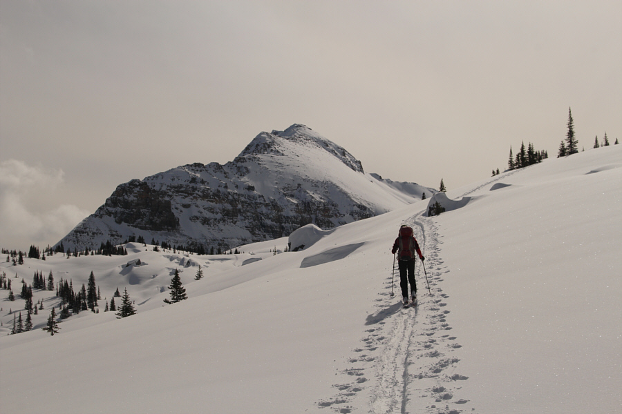 We're actually climbing a bit higher than we should here (note the tracks in the distance).