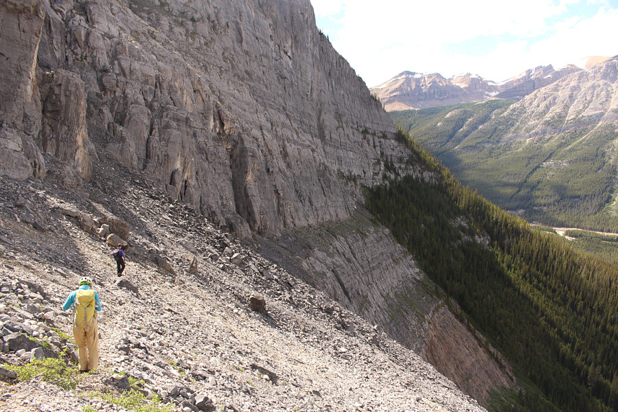 The traverse is easier than it looks, but the descent through the forest...not so much!
