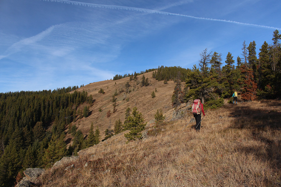The first high point is in trees but is not hard to tag.