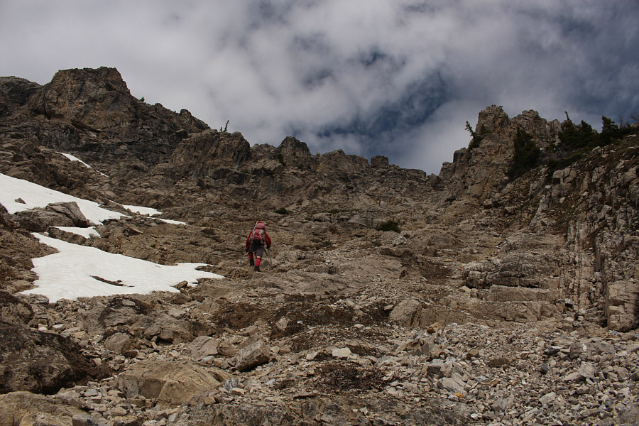It's best to avoid the steep stuff to climber's left!