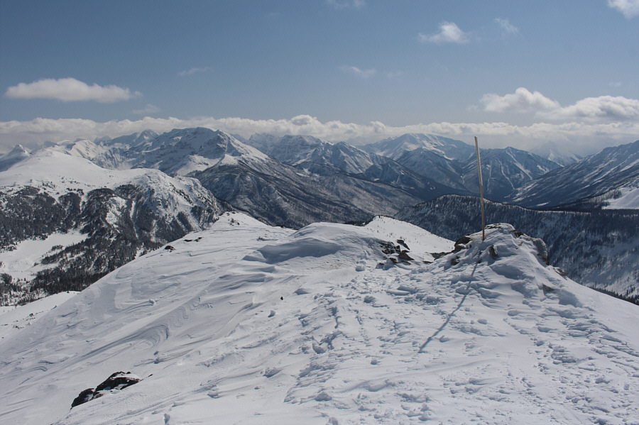 Ironically, we never got a clear view of Mount Assiniboine itself on this day!