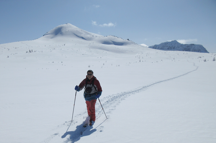 Sunny and warm--I still can't believe nobody else is ski touring here today!