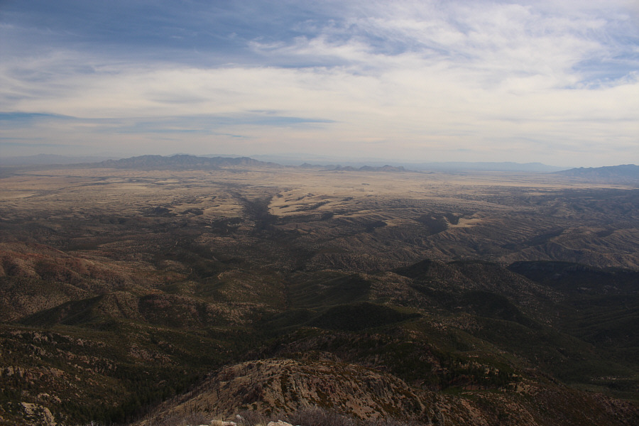 Santa Rita Abbey is somewhere at the end of the major wash just left of centre.