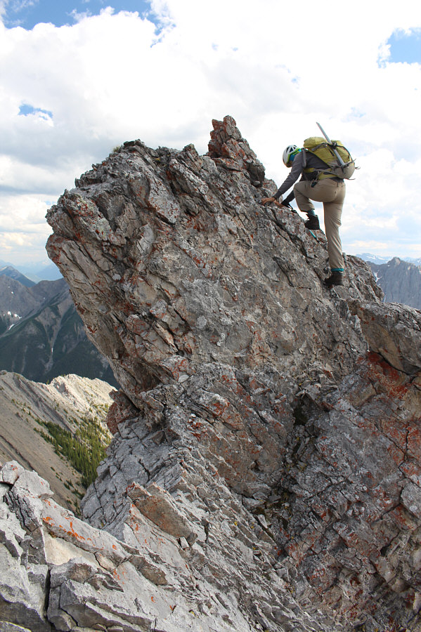 Pretty easy scrambling, but there is some serious exposure to the left.