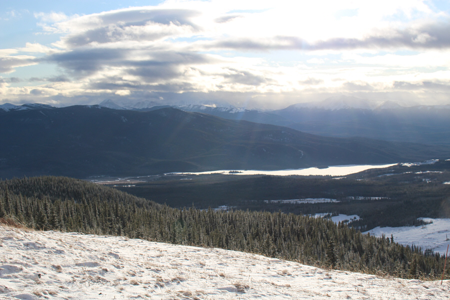 Hard to believe we could hike up Mount Louie and then ski up this mountain!