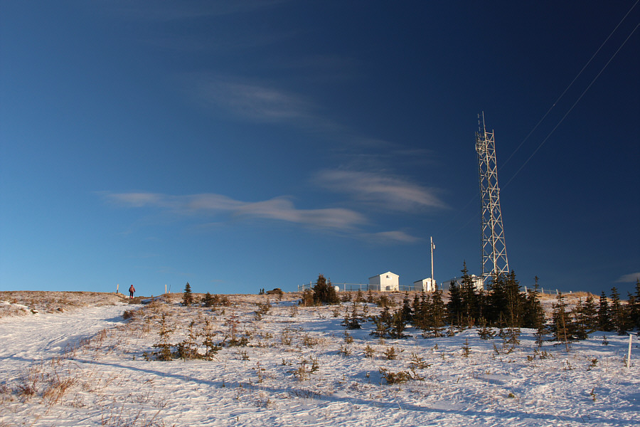 The actual summit is probably somewhere near where Zosia is walking.