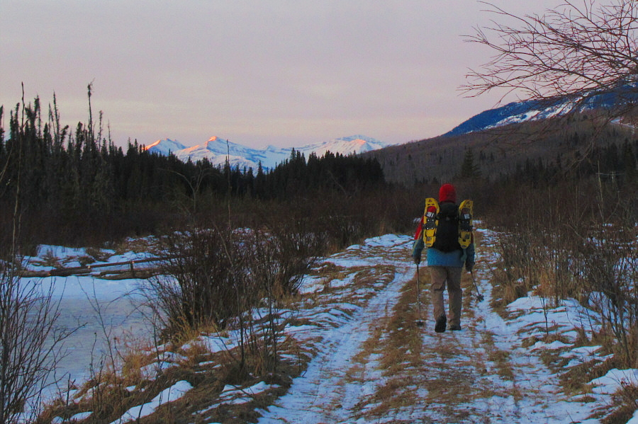 My snowshoes make me look like I'm wearing a jet pack!