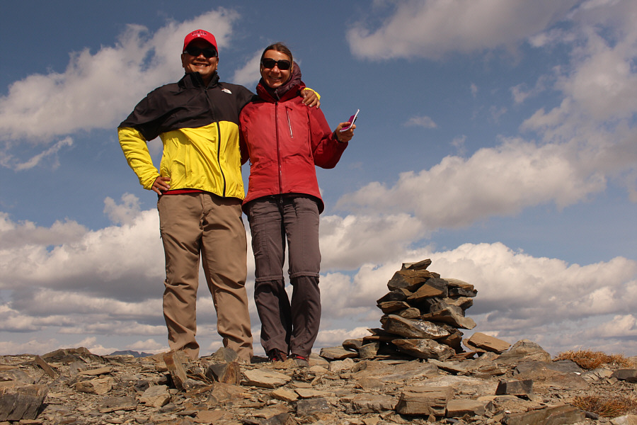 Zosia is holding the summit register.