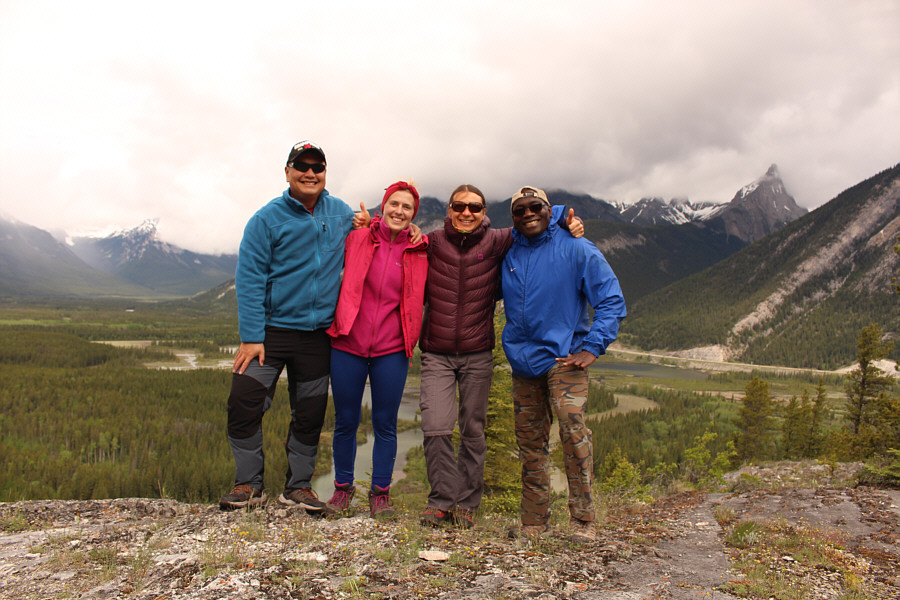 To maintain physical distancing, Houmaro and I are keeping two Pole-lengths between us!