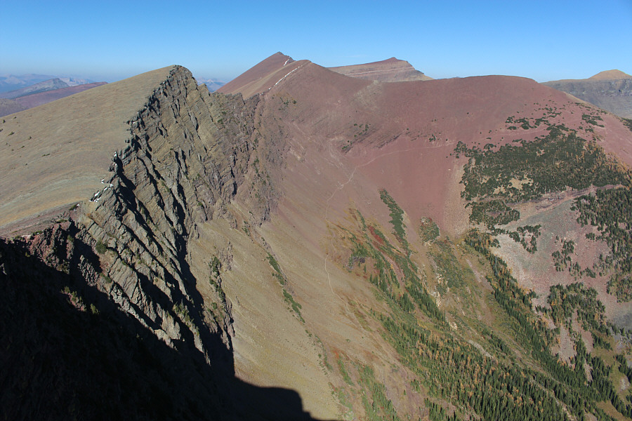 The connecting ridge at left looks rather gnarly...