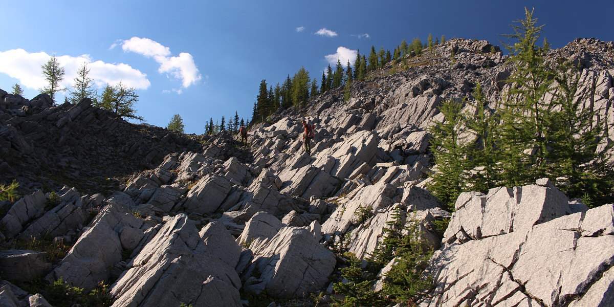 We probably could have cut up the ridge to the right here.