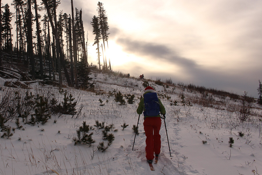 The skiing is marginal here, but it beats bushwhacking!
