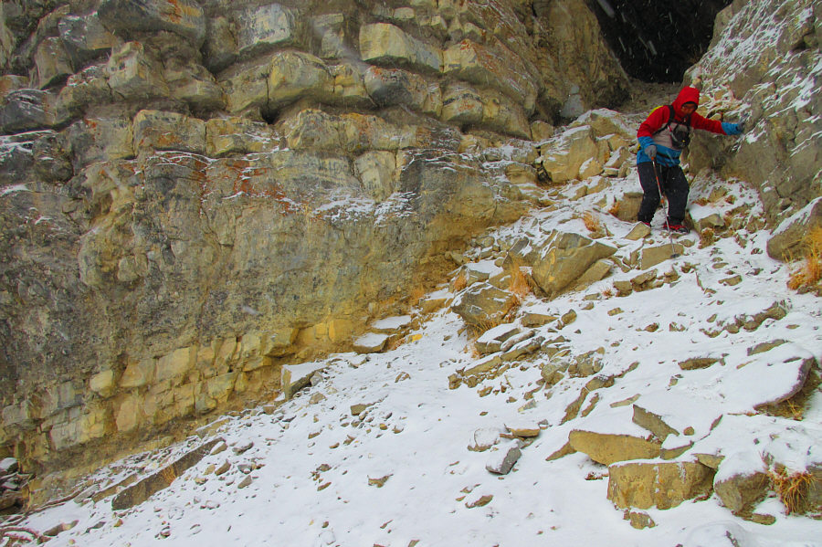 It's a good thing we ditched our skis earlier!