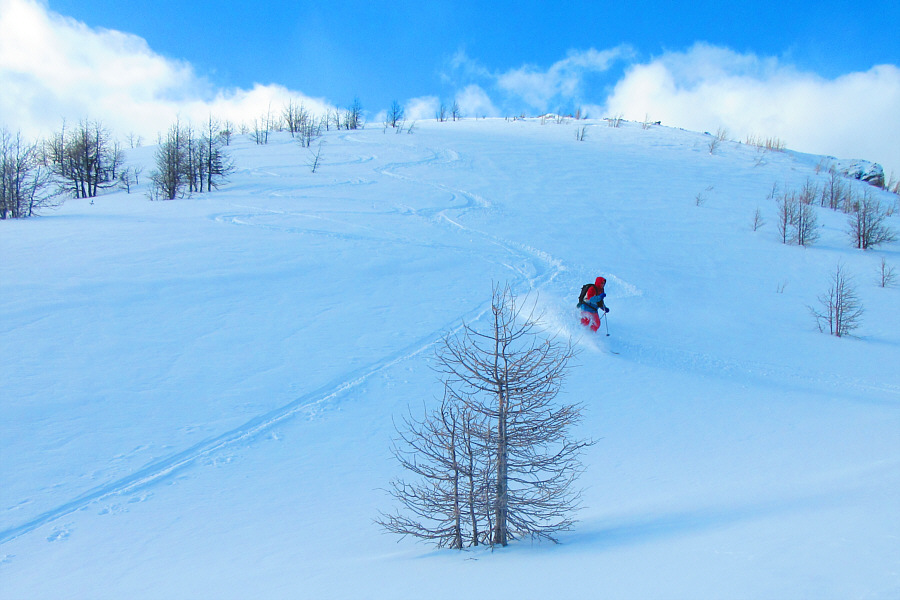 This short section was, by far, the best skiing of the day.