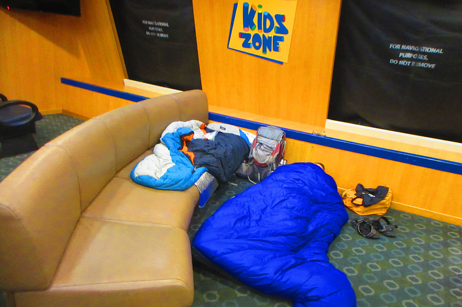 Instead of covering up the windows, why didn't they simply turn off the lights here?