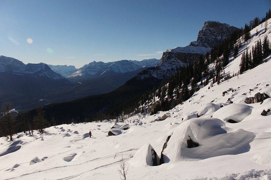 This should have been much more fun to ski down than it turned out for me.